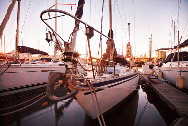 Set sail. Yachts moored n a harbour. - Photo, Image