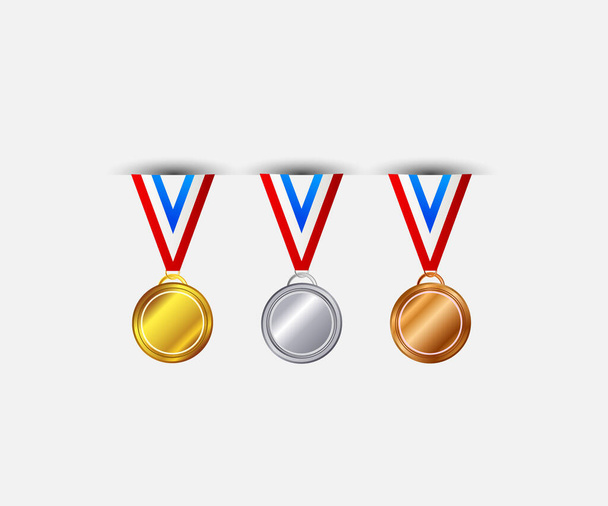 1st 2nd 3rd medal first place second third award winner badge guarantee winning prize ribbon symbol sign icon logo template Vector clip art illustration - Vettoriali, immagini