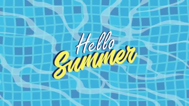 hello summer lettering animated - Πλάνα, βίντεο