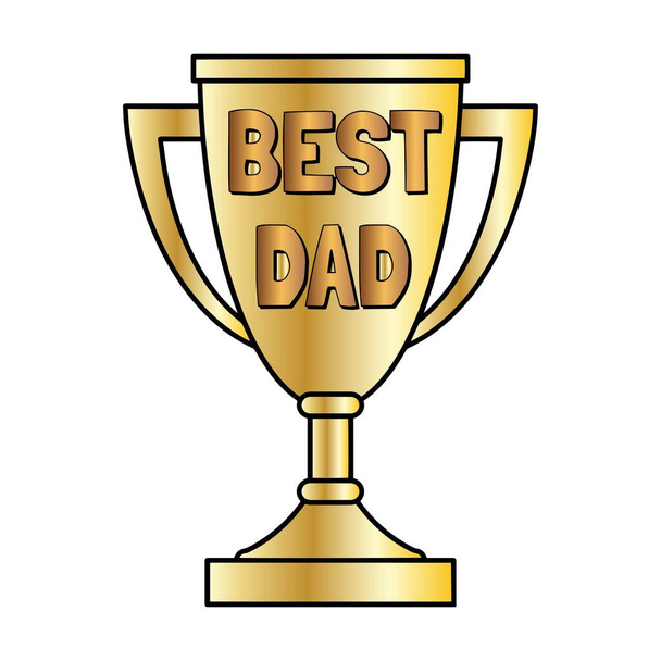 Gold Trophy, Best Dad icon - Διάνυσμα, εικόνα
