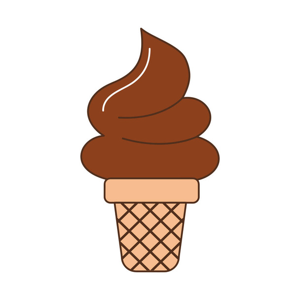 chocolate ice cream cone - Wektor, obraz