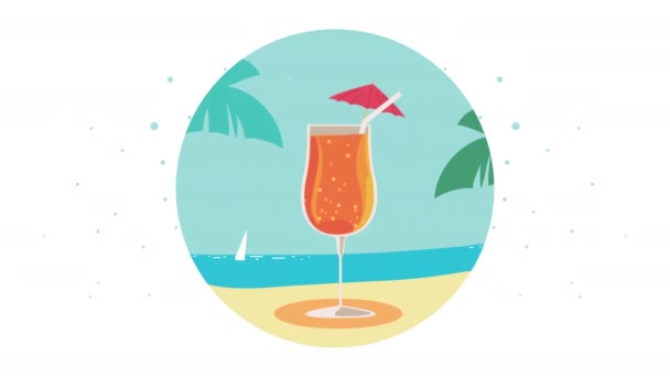 summer season cocktail animation - Footage, Video
