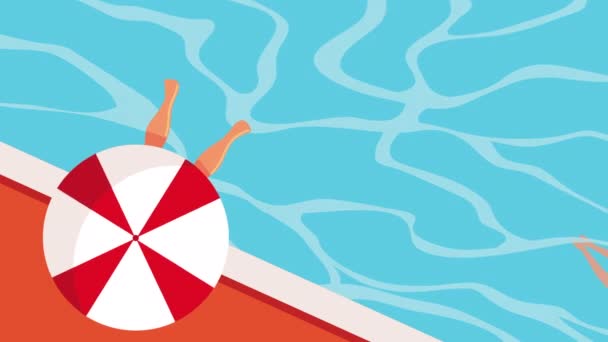 summer season pool airview animation - Video, Çekim