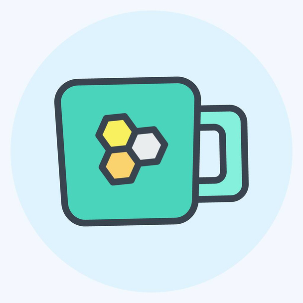 Icon Honey Tea. suitable for Bee Farm. Color Mate Style. simple design editable. design template vector. simple illustration - Vector, Image