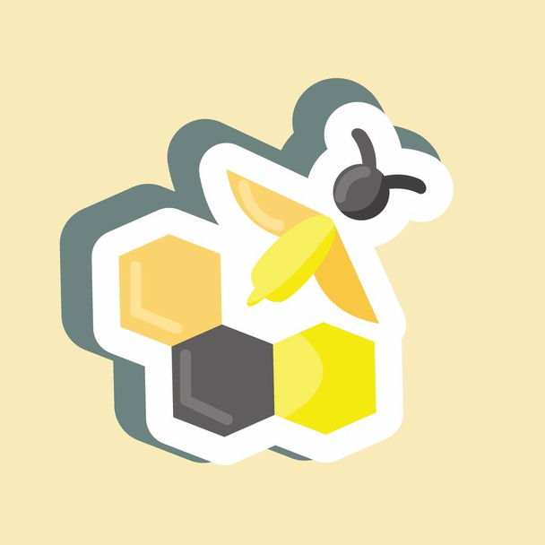 Sticker Bee Farm. suitable for Bee Farm. simple design editable. design template vector. simple illustration - Vektori, kuva