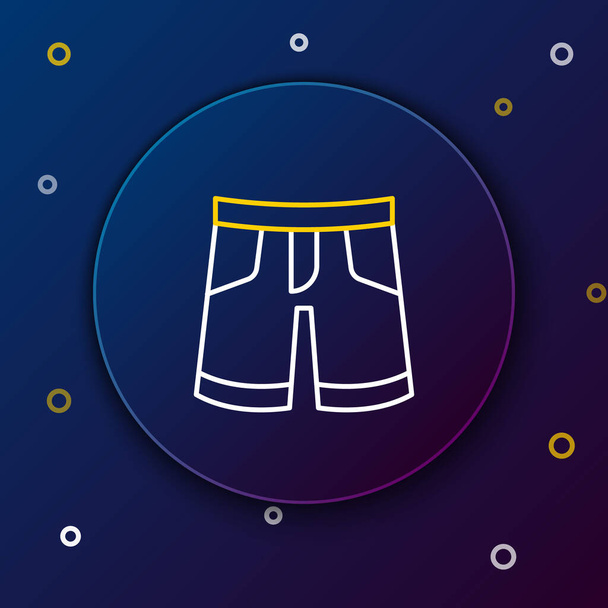 Line Short or pants icon isolated on blue background. Colorful outline concept. Vector - Vector, Image