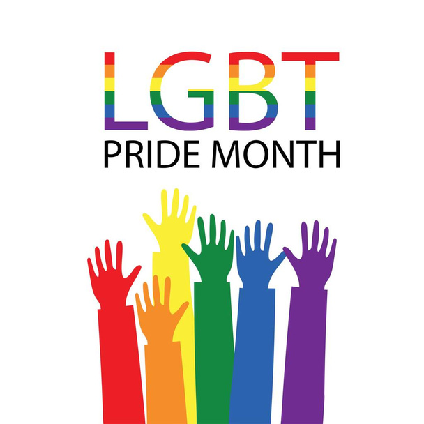  LGBT Pride Month.Lesbian Gay Bisexual Transgender. Rainbow LGBT - Vector, imagen