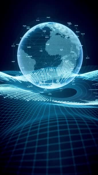 Coding digital planet with big data concept, 3d rendering. - Filmmaterial, Video