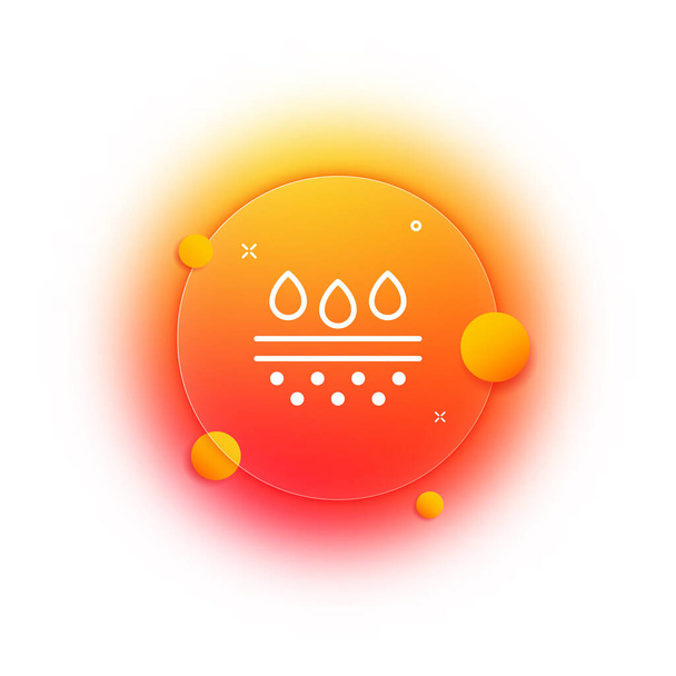 Drops line icon. Moisture resistance, skin moisturizing, self-care, cream. Skin hydration concept. Glassmorphism style. Vector line icon for Business and Advertising - Διάνυσμα, εικόνα