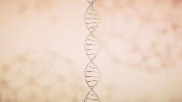 Struktura genomów DNA z żółtym tłem, renderowanie 3D. - Materiał filmowy, wideo