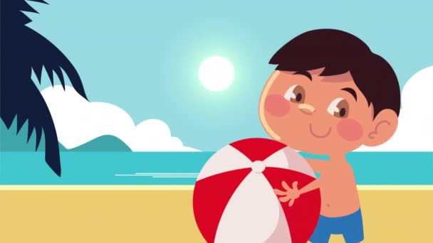 夏休みのアニメの男の子 - 映像、動画