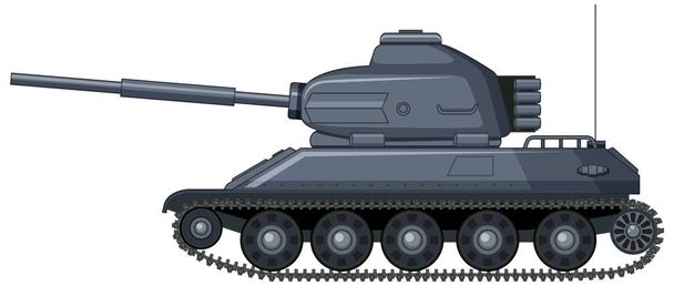 Military battle tank on white background illustration - ベクター画像