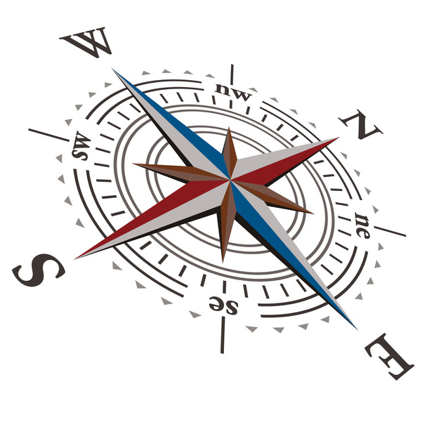 3 d Vektor Windrose Kompass - Vektor, Bild