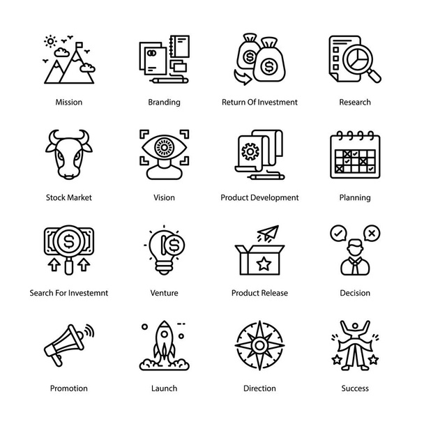 Startup Outline Icons - Stroked, Vectors - Vektör, Görsel