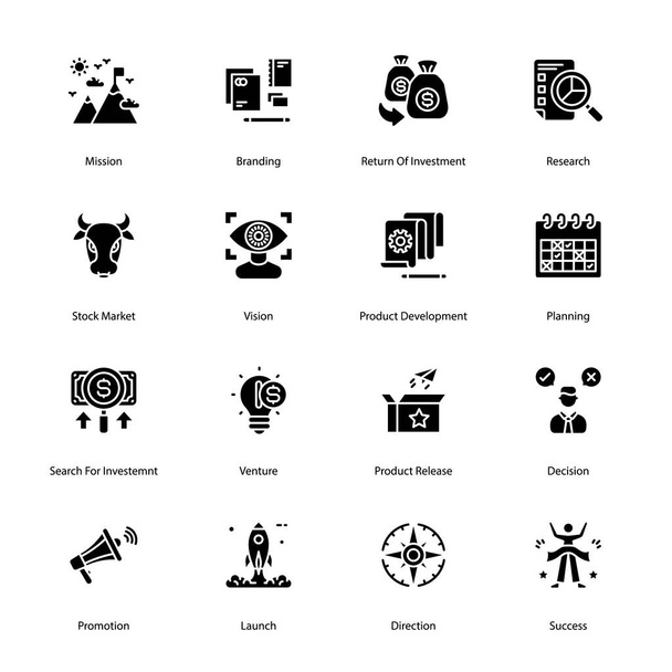 Startup Glyph Icons - Solid, Vectors - Vektör, Görsel