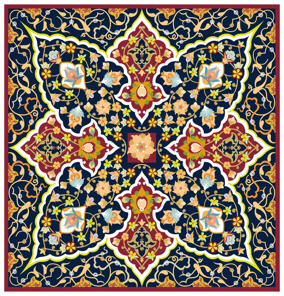 Ornamental flowers, Arabic Floral Border. Traditional Islamic Design - Vettoriali, immagini