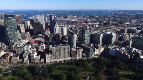 Aerial shot of Boston Common park, United States - Кадры, видео