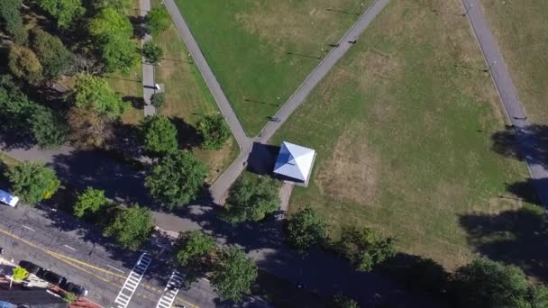 Aerial shot of Boston Common park, United States - Video, Çekim