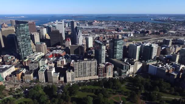 Aerial shot of Boston Common park, United States - Záběry, video