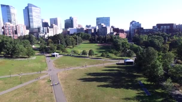 Aerial shot of Boston Common park, United States - Кадры, видео