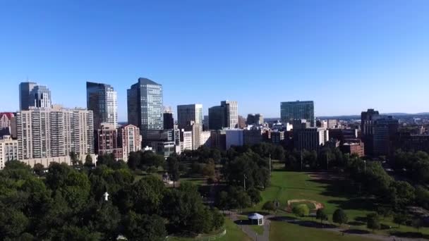 Aerial shot of Boston Common park, United States - Video, Çekim