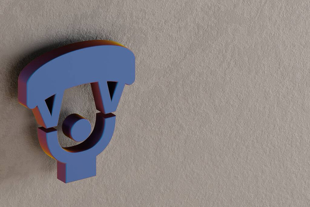 Krásné abstraktní ilustrace Modré paraglidingové symboly ikony na pozadí zdi. 3D vykreslující ilustrace. Vzor pozadí pro návrh.  - Fotografie, Obrázek