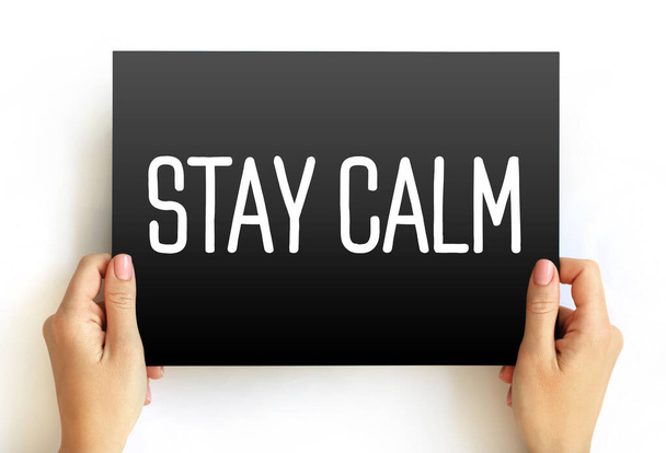 Stay Calm text on card, concept background - Foto, Bild