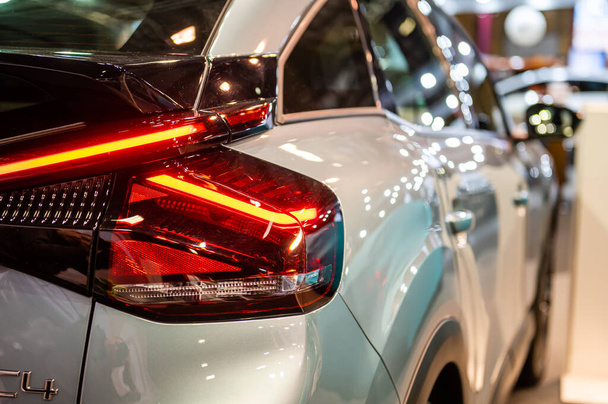Riga, Latvia, April 29, 2022: LED rear lights and car design closeup of nev Citroen C4-e crossover, model 2022, exterior design - Φωτογραφία, εικόνα