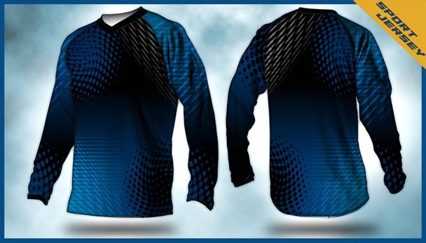 T-shirts à manches longues Motocross vecteur, fond abstrait pour uniformes expressifs modernes, unisexe sport wear.sublimation - Vecteur, image