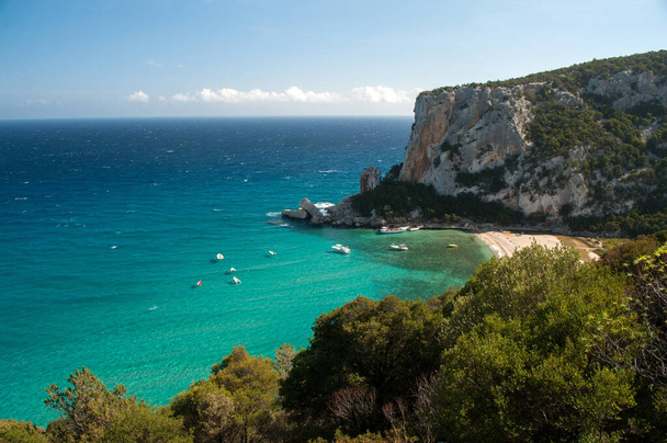 Μικρή παραλία Cala Luna στη δυτική ακτή του νησιού της Σαρδηνίας (Ιταλία)) - Φωτογραφία, εικόνα