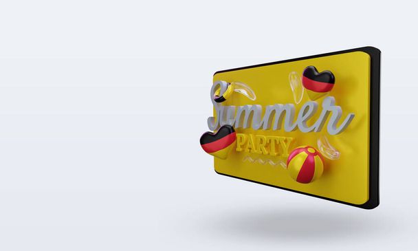 3d Summer party day love Germany flag rendering right view (англійською). - Фото, зображення