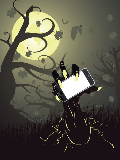 Main de zombie avec téléphone
 - Vecteur, image