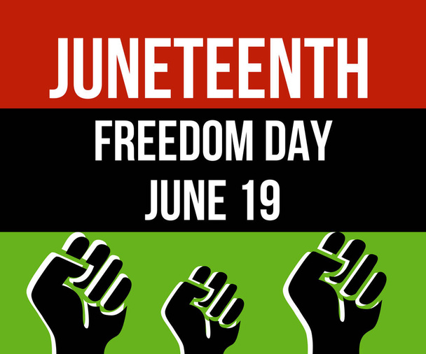 Juneteenth Independence Day. Black Lives Matter. June 19, 1865. Design of Banner and Flag.  - Foto, Bild