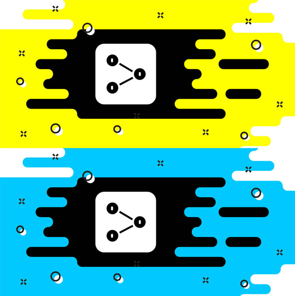 White Share icon isolated on black background. Share, sharing, communication pictogram, social media, connection, network.  Vector - Vektor, Bild
