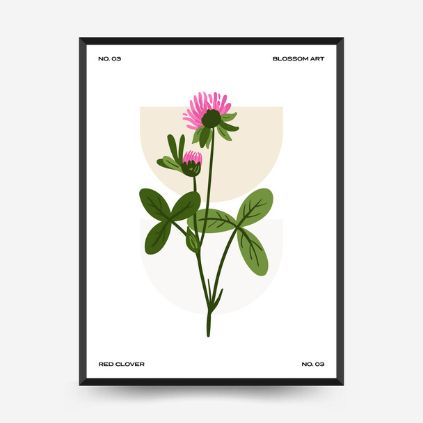 Abstract floral posters template. Modern trendy Matisse minimal style. - Vector, afbeelding