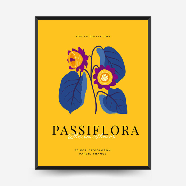 Abstract floral posters template. Modern trendy Matisse minimal style. - Wektor, obraz