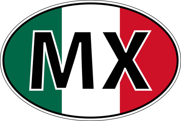 Estados Unidos Mexicanos MX etiqueta etiqueta pegatina coche, matrícula - Vector, Imagen