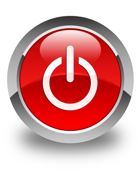 Desligar ícone brilhante botão redondo vermelho
 - Foto, Imagem