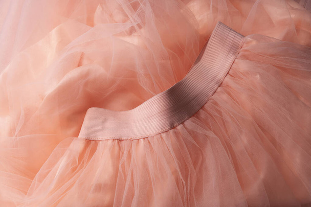 Primer plano de falda de tul rosa - Foto, Imagen