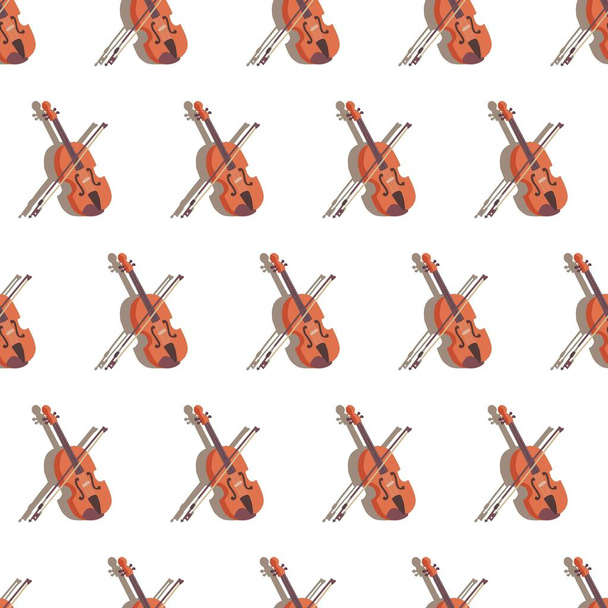 Violin and Violin Music Instrument Vector Graphic Seamless Pattern can be use for background and apparel design - Vektor, obrázek