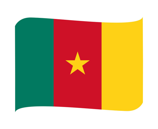 Bandera de Camerún Emblema de África Nacional Cinta Icono Vector Ilustración Elemento de diseño abstracto - Vector, imagen