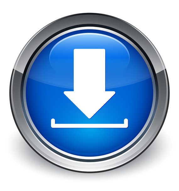 Download icon glossy blue button - Photo, Image