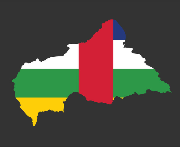 Bandera de la República Centroafricana Mapa del emblema de África Nacional Icono Vector Ilustración Elemento de diseño abstracto - Vector, imagen