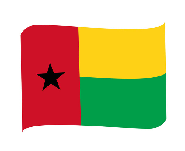 Bandera de Guinea Bissau Emblema de África Nacional Cinta Icono Vector Ilustración Elemento de diseño abstracto - Vector, imagen