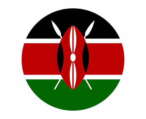 Kenya Flag National Africa Emblem Icon Vector Illustration Abstract Design Element - Vetor, Imagem