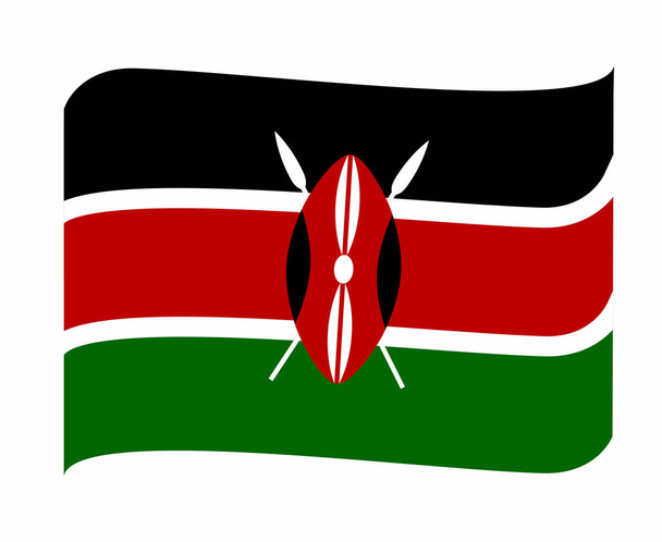 Bandeira do Quênia National África Emblema Fita Ícone Icon Ilustração Elemento de design abstrato - Vetor, Imagem