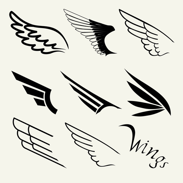 Крылья на белом фоне
 - Вектор,изображение