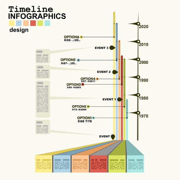 図とグラフィックスのタイムラインのインフォ グラフィック - ベクター画像