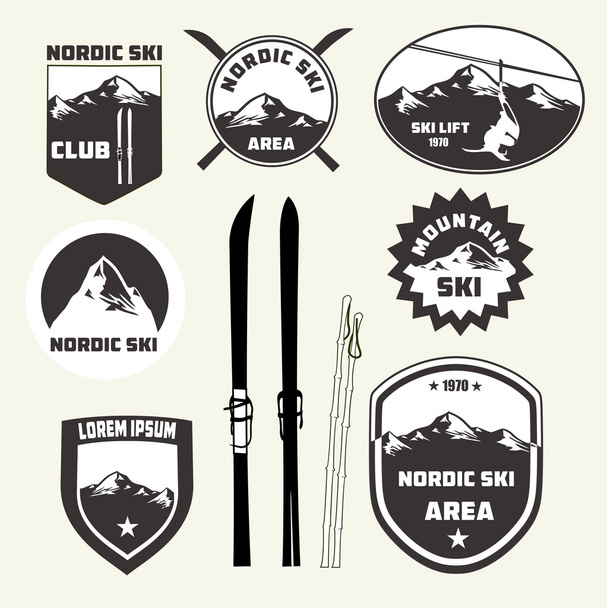 Набір елементів скандинавського дизайну катання
 - Вектор, зображення