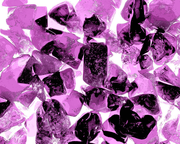 Pink. Green. Blue. Purple. Brown. Natural Quartz. Ice cube style background - Photo, image